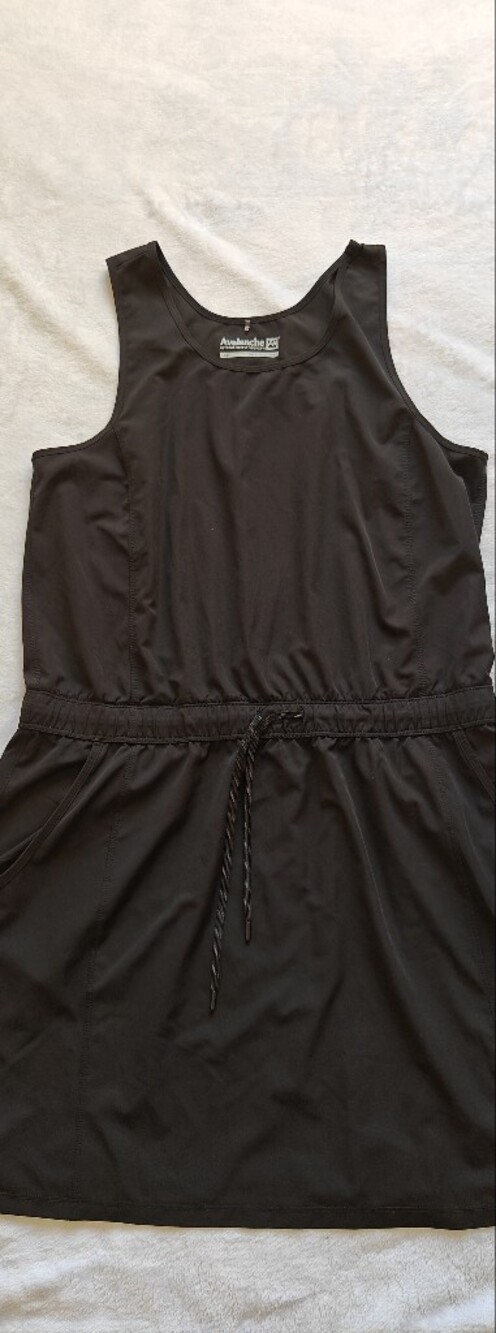 Avalanche Outdoor Supply Co Women's Black Tank Dress Scoop Neck Pockets L